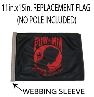 SSP Flags: 11x15 inch Golf Cart Replacement Flag - POW MIA (Red)