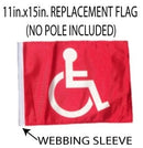 SSP Flags: 11x15 inch Golf Cart Replacement Flag - Red Handicap