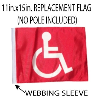 SSP Flags: 11x15 inch Golf Cart Replacement Flag - Red Handicap