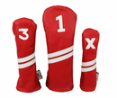 Sunfish: Leather Headcovers Set - Red & White