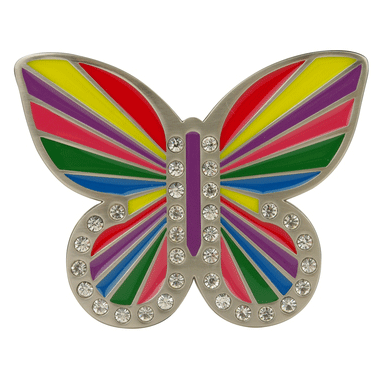 Druh Belt Buckle - Rainbow Butterfly