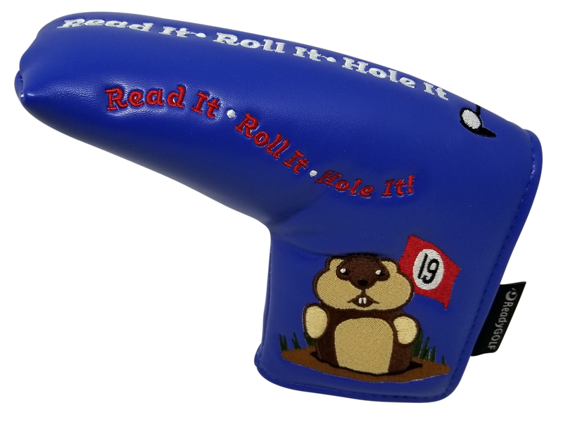 Dancing Gopher Blue Embroidered Putter Cover by ReadyGOLF - Blade