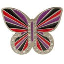 Druh Belt Buckle - Red Black and Purple Butterfly