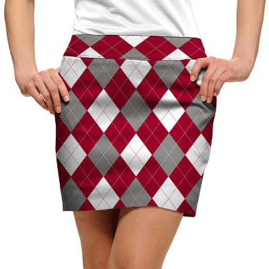 Loudmouth Golf: Women's Skort - Red & Gray & White (Size 2)