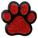 ReadyGolf: Glitter Ball Marker & Hat Clip - Paw Print (Red)