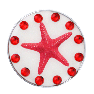 BELLA Swarovski Crystal Exchange Ball Marker & Hat Clip - Red Sea Star