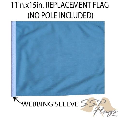 SSP Flags: 11x15 inch Golf Cart Replacement Flag - Light Blue/Sky Blue