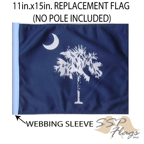 SSP Flags: 11x15 inch Golf Cart Replacement Flag - State of South Carolina / Palmetto