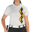 Golf Knickers: Ladies Argyle Paradise Golf Shirt - Gold/Black Clothing