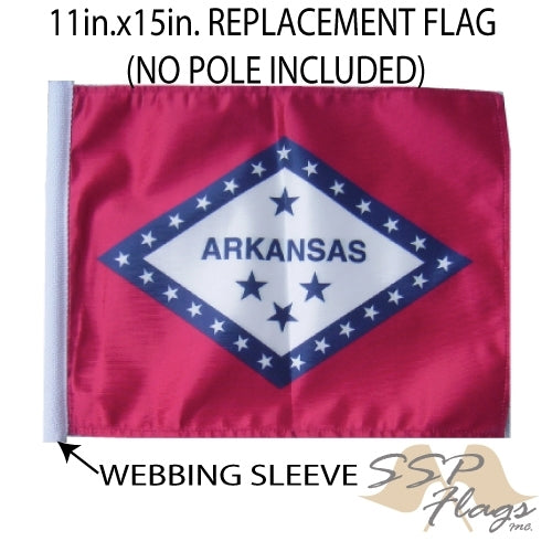 SSP Flags: 11x15 inch Golf Cart Replacement Flag - State of Arkansas