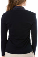 Golftini: Women's Long Sleeve V-Neck Sweater - Navy