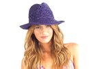 Profile by Gottex: Women's Andros Crochet Fedora Sun Hat - Purple