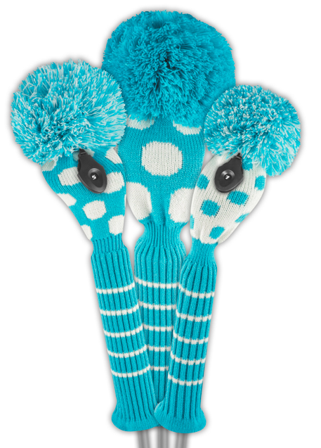 Just 4 Golf: Dot Fairway Headcover - Turquoise & White