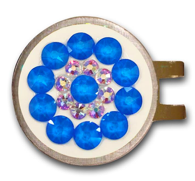 Blingo Ball Markers: Electric Blue on White