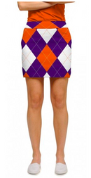 Loudmouth Golf: Women's StretchTech Skort - Purple & Orange Argyle