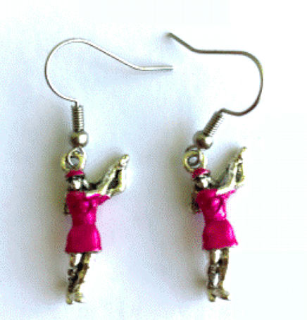 One Putt Designs - Pink Lady Golfer Earrings
