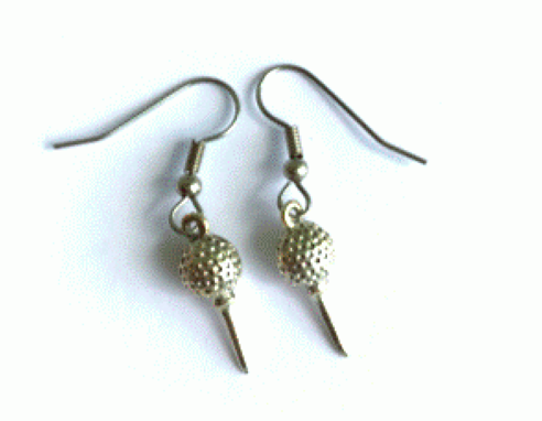 One Putt Designs - Pewter Golf Ball and Tee Earrings