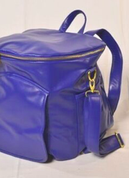 Sassy Caddy: Leather Back Pack - Cobalt Blue