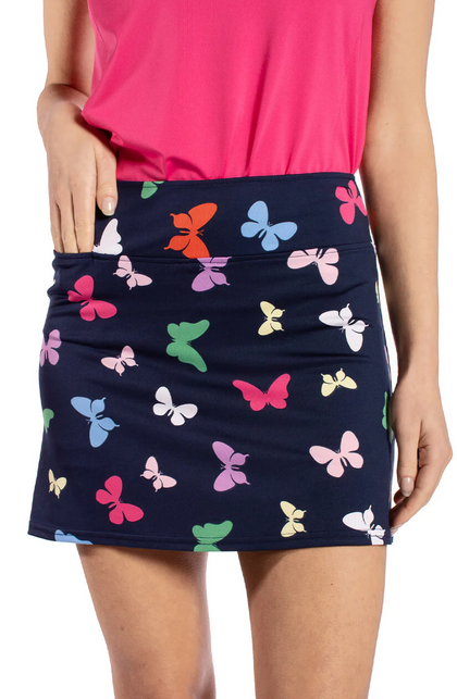 Golftini: Women's Pull-On A-Line 16" Length Stretch Skort - Day Drinking (Shorter)