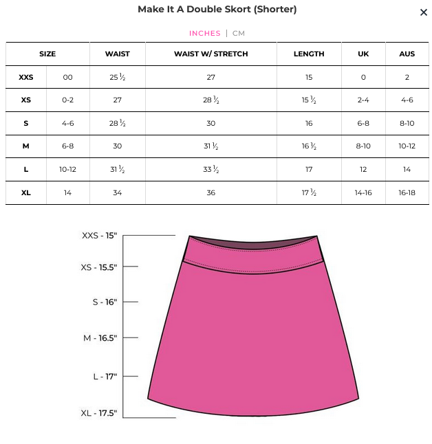 Golftini: Women's Pull-On Double Ruffle Stretch 16.5 Skort - Make It A Double Skort (Shorter)