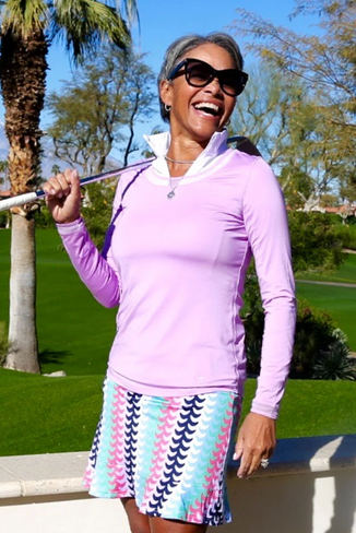 Golftini: Women's 17.5" Tech Pull-On Ruffle Skort - Reel It In (Longer)