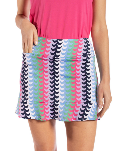 Golftini: Women's 16.5" Tech Pull-On Ruffle Skort - Reel It In (Shorter)