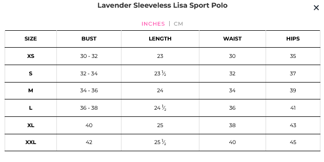 Golftini: Women's Lisa Sleeveless Sport Polo - Lavender