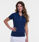 EP NY Golf: Women's Short Sleeve Convertible Zip Mock Polo - NS5110X