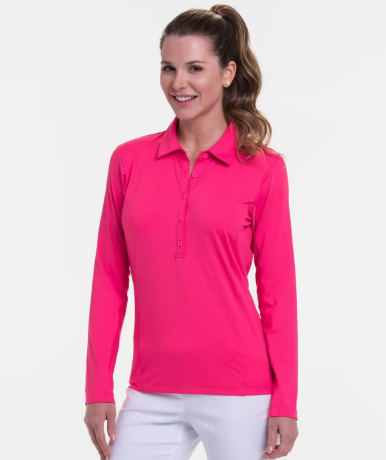 EP NY Golf: Women's Long Sleeve Extended Placket Polo - ns5106x