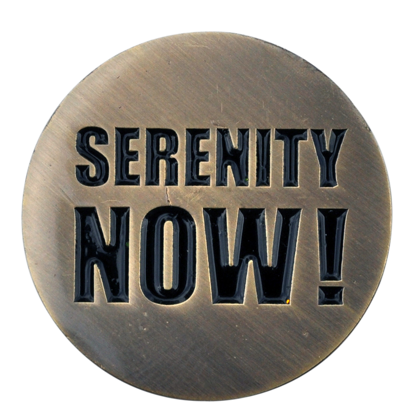 ReadyGolf: Serenity Now! Golf Ball Marker & Hat Clip