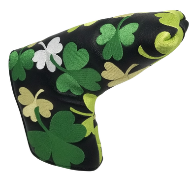 Shamrocks All-Over Embroidered Putter Cover by ReadyGOLF - Blade