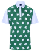 Four-Leaf Clover (White) Mens Golf Polo Shirt by ReadyGOLF