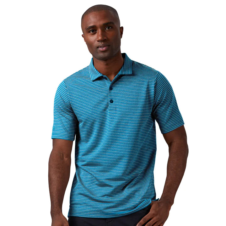 Antigua: Men's Essentials Polo - Surf Heather/White Esteem 104576