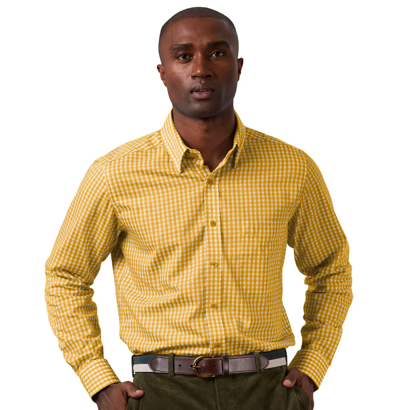 Antigua Men's Gold/White Structure 104227 Long Sleeve Polo (Size X-Large) SALE