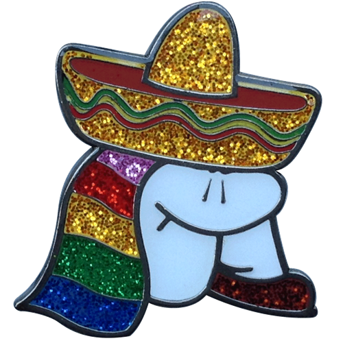 ReadyGolf: Glitter Ball Marker & Hat Clip - Mexican Sombrero Man