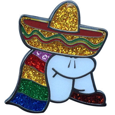 ReadyGolf: Glitter Ball Marker & Hat Clip - Mexican Sombrero Man