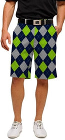 Loudmouth Golf: Men's Shorts - SeaGuile (Blue, Silver & Sea Green Argyle)