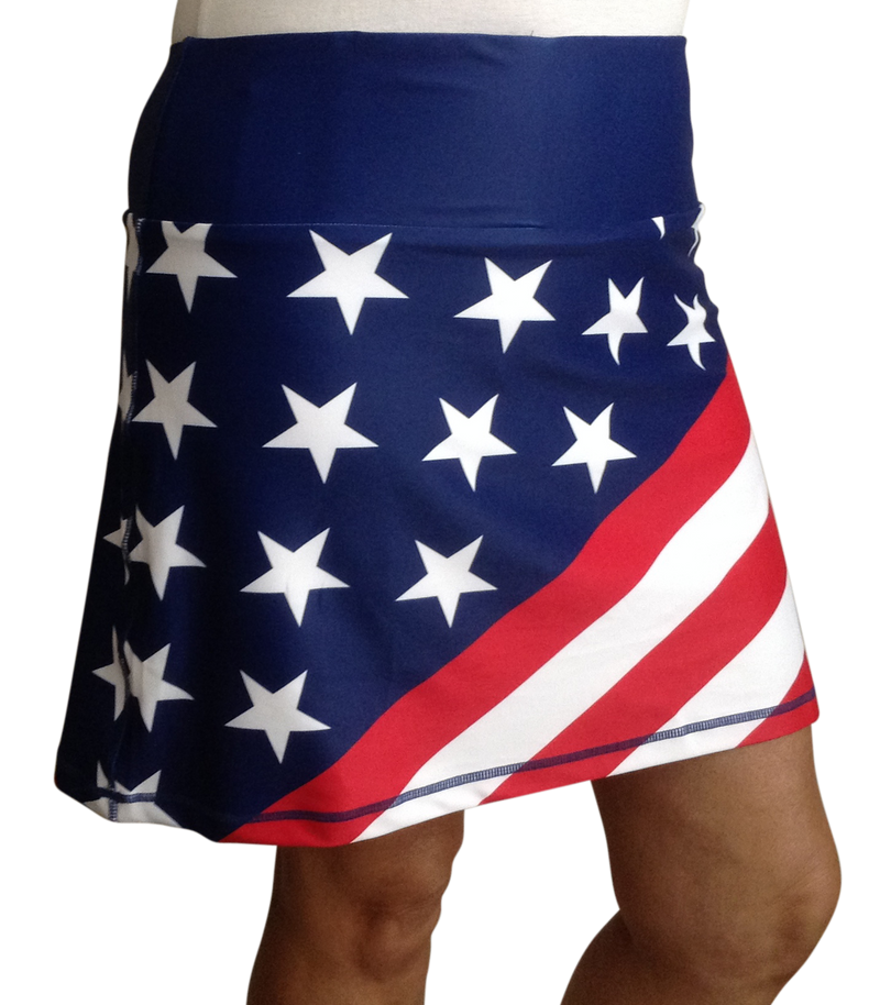 USA Flag Ladies Active SKORT by ReadyGOLF