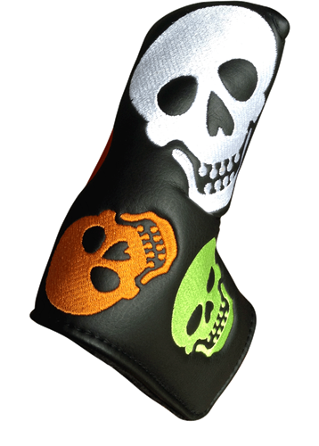 ReadyGolf: Embroidered Blade Putter Cover - Rainbow Skulls