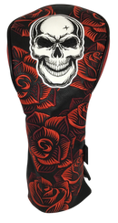 Skull & Roses All-Over Embroidered Driver Headcover by ReadyGOLF