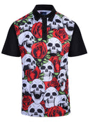 Skulls & Roses Mens Golf Polo Shirt by ReadyGOLF