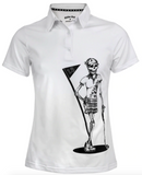 Tattoo Golf: Women's Mrs. Bones Golf Shirt - White Clothing