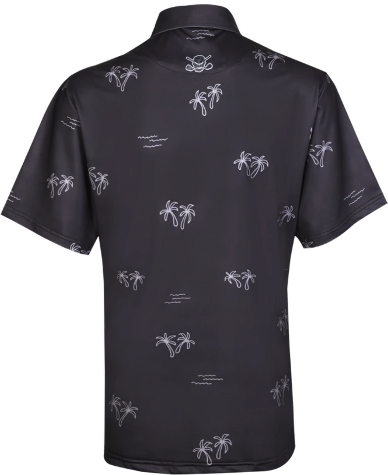 Tattoo Golf: Men's ProCool Golf Shirt - Aloha Hawaiian (Charcoal)