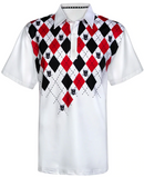 Tattoo Golf: Men's Performance Monster Cool-Stretch Golf Shirt - White Clothing