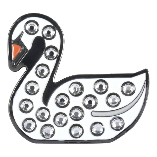 ReadyGolf: Swan Ball Marker & Hat Clip with Crystals