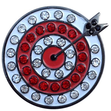 ReadyGolf: Target Golf Ball Marker & Hat Clip with Crystals