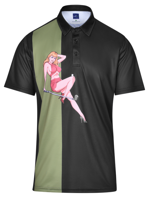 Tee It Up Mens Pin-Up Golf Polo Shirt by ReadyGOLF