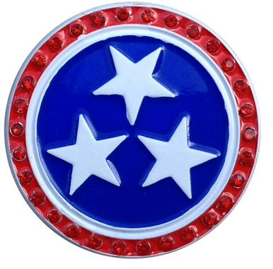 ReadyGolf: Tennessee Flag Ball Marker & Hat Clip with Crystals