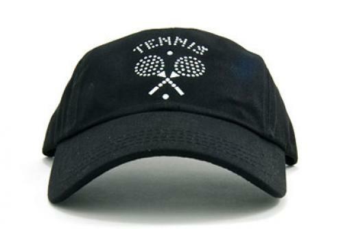 Dolly Mama Ladies Rachel Baseball Hat - Tennis Emblem on Black