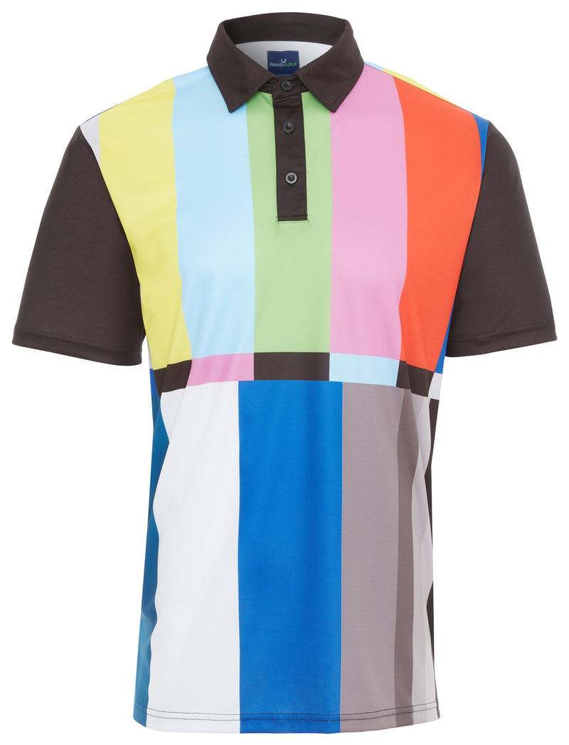 Test Pattern Mens Golf Polo Shirt by ReadyGOLF